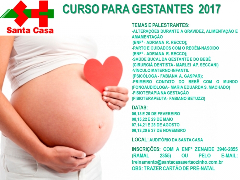Santa Casa de Sertãozinho realizará 3º curso de gestante do ano