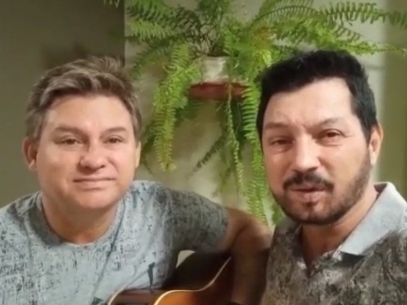 Lucas e Luan gravam mensagem para colaboradores da Santa Casa