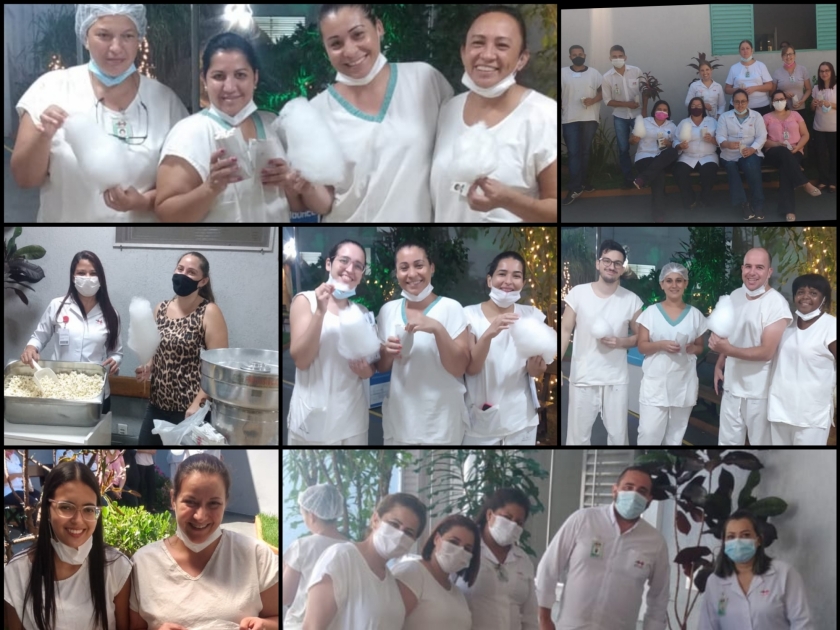 Colaboradores da Santa Casa ganham pipoca e algodão doce na semana do Natal