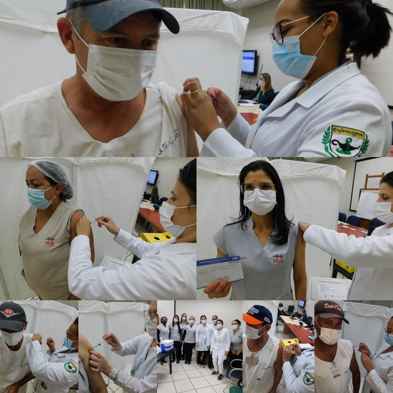Colaboradores da Santa Casa de Sertãozinho recebem a quarta dose da vacina contra COVID-19