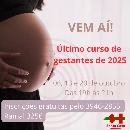 Vem aí o segundo curso de gestantes do ano, da Santa Casa