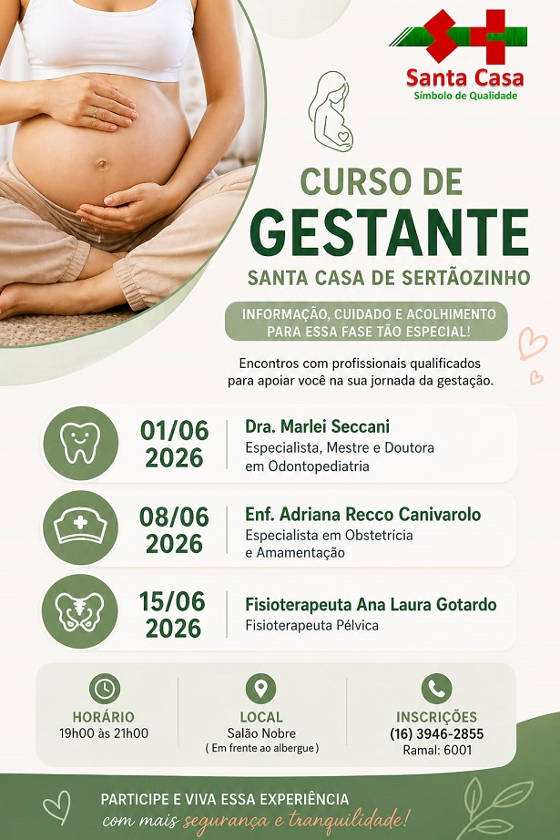 Santa Casa de Sertãozinho dará início, no próximo mês, ao seu primeiro curso de gestantes do ano